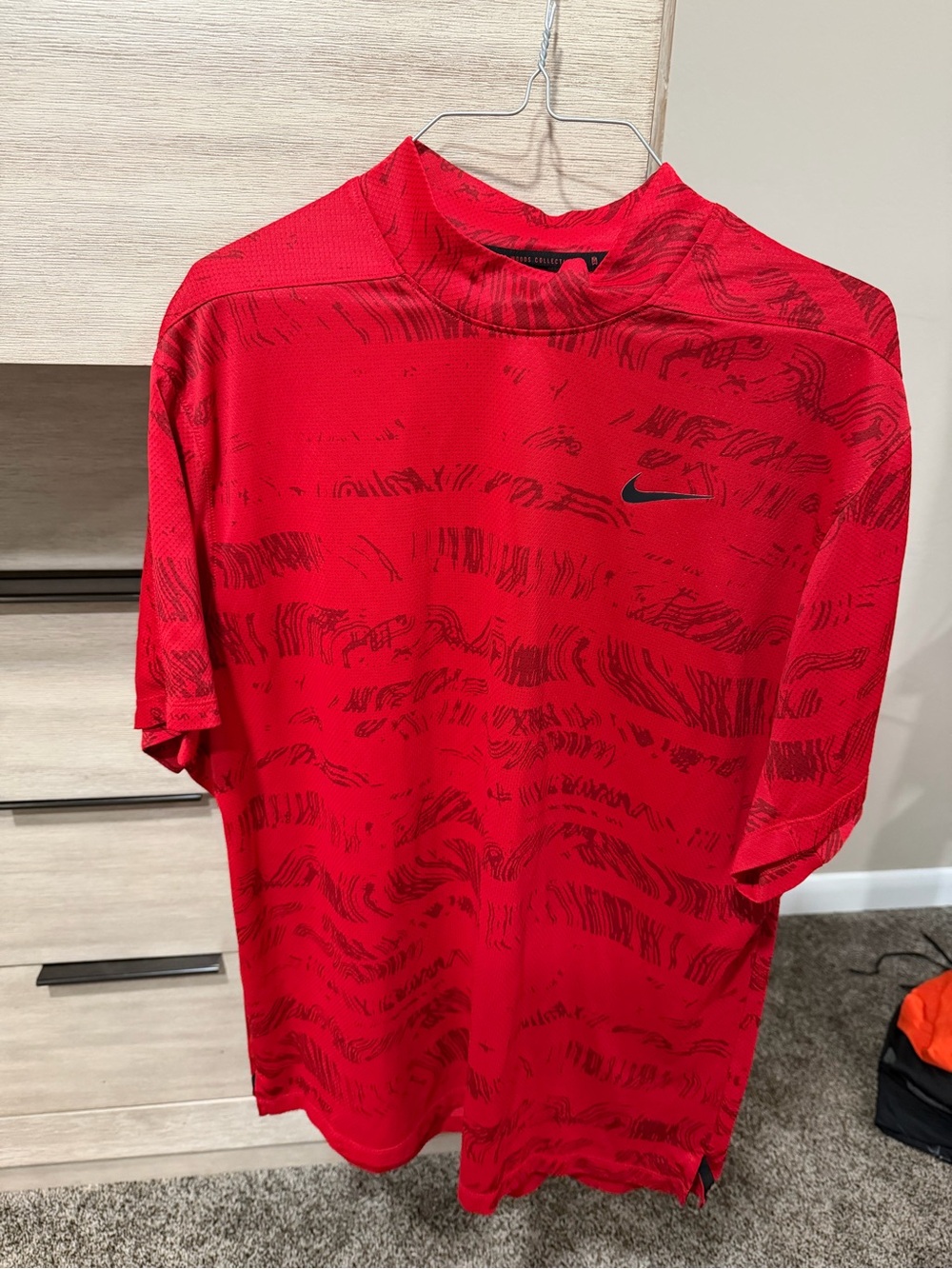 Nike Dri-Fit ADV Tiger Woods Mock Neck Golf Polo (Sunday Red)